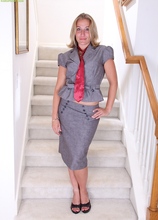 Mature amateur Sky strips naked on the stairs after work. in Karupsow | Elite Mature
