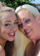 Elite Mature Porn Pics hot and steamy British old and young lesbian couple get wild - Mature.nl xxx sex photos