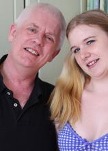 Horny British schoolgirl has fun with a dirty old man