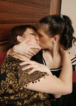 Naughty old and young lesbians having fun