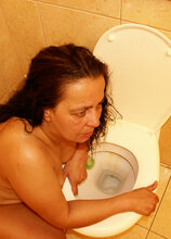 Elite Mature Porn Pics Nasty stuff going on in a public toilet - Mature.nl xxx sex photos